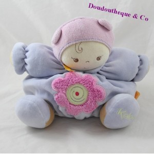 peluche KALOO Chubby Baby fiore rosa viola 23 cm