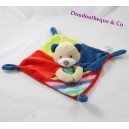 NicoTOY Woodstock red blue wool striped flat doudou
