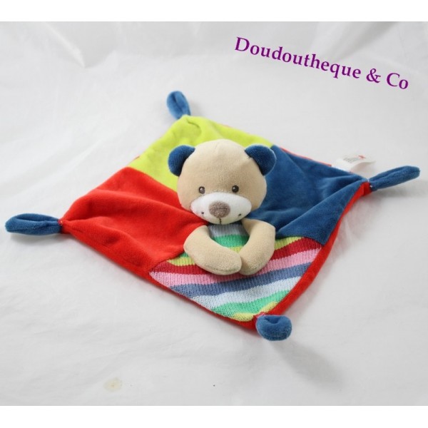 NicoTOY Woodstock red blue wool striped flat doudou 21 c...