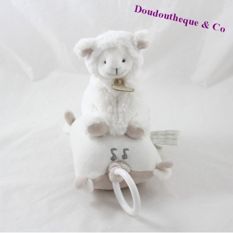 Musikalische peluche Schafe DOUDOU UND COMPAGNY Meine kleine ... Lamm weiß taupe DC2430 23 cm