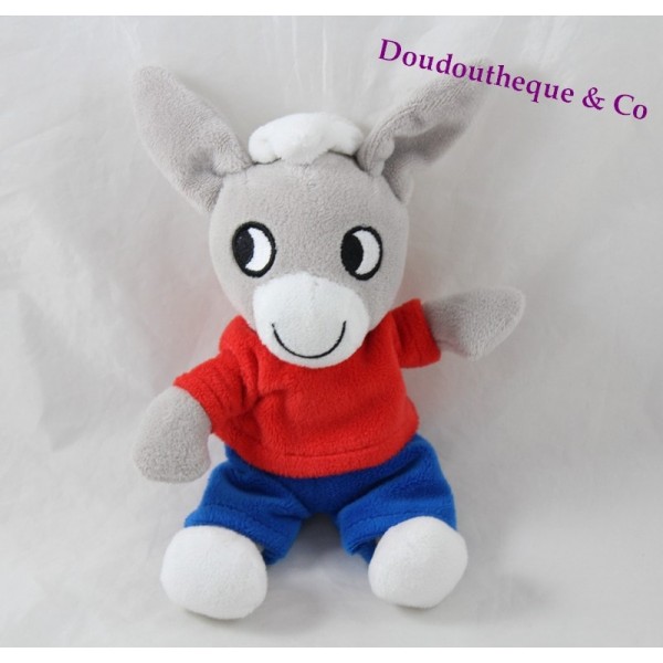 Plush donkey Trotro t-shirt red shorts blue 30 cm - SOS doudou