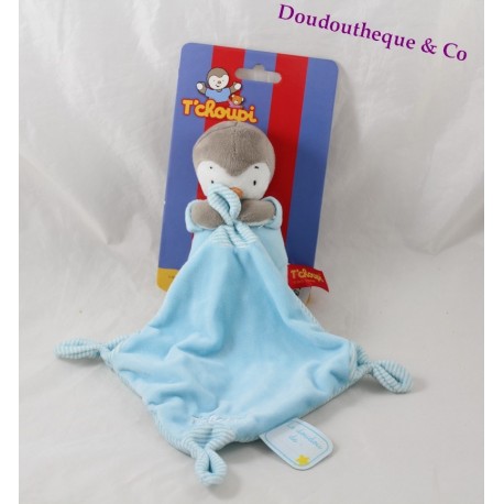 Doudou T'choupi NICOTOY mouchoir bleu 33 cm