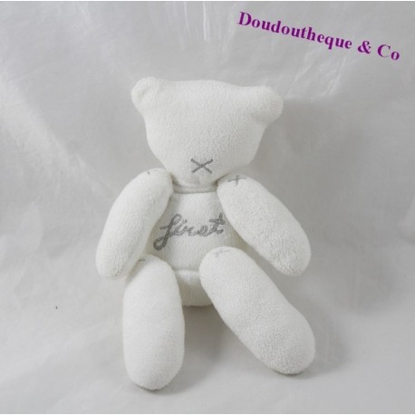 Doudou Bär Puppe NICOTOY Minisu Erste weiß grau 20 cm