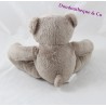 Peluche ours OBAIBI gris taupe assis 18 cm