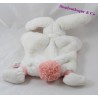 Doudou flat rabbit DOUDOU AND COMPAGNIE Pompon pink white DC2741 24 cm
