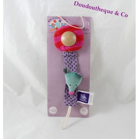 Maus Zitzen Krawatte MOULIN ROTY Der Jolis Pas Beaux violett grün Maus Zitzen Krawatte MOULIN ROTY Der Jolis Pas Beaux violett grün