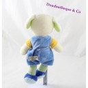 Doudou dog MOTS D'ENFANTS overalls blue striped legs