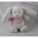 Doudou Kaninchen TEX weiß rosa Schal BABY Erbsen weiß 15 cm