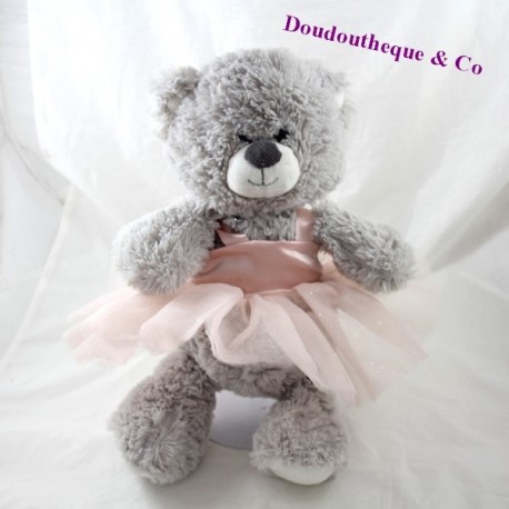 Oso OSO REPETTO Marionnaud gris tutú rosa 38 cm