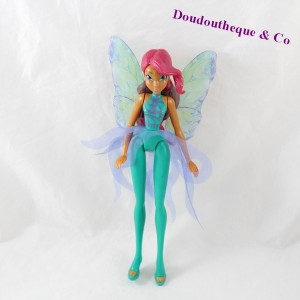 Figurine fée Layla KINDER Winx Club verte ailes plastique 23 cm