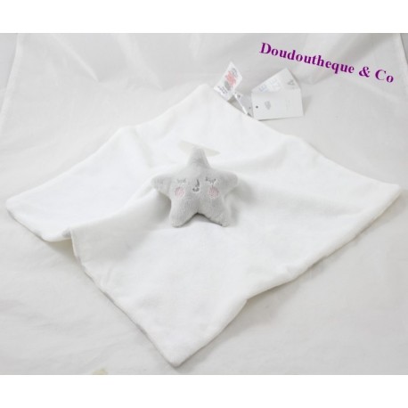 Doudou stella piatta PRIMARK bianco grigio nuvola Baby Comforter Doudou stella piatta PRIMARK bianco grigio nuvola Baby Comforter