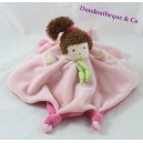Doudou reversible doll Teddy bear hide yellow pink Elf girl