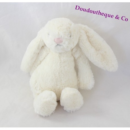 JELLYCAT Bashfuls bunny towel cream white pink nose 20 cm