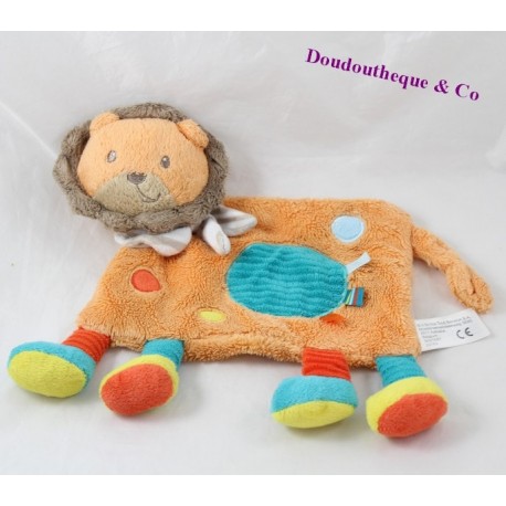 Doudou plat lion SIMBA TOYS orange