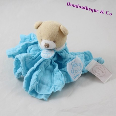 Doudou ours DOUDOU ET COMPAGNIE Lange L'ange bleu turquoise PM DC2358