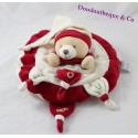 Doudou halbflacher Bär DOUDOU UND COMPAGNIE Nanou rot weiß 25 cm