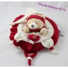 Doudou halbflacher Bär DOUDOU UND COMPAGNIE Nanou rot weiß 25 cm