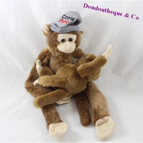 Peluche maman et son bébé COSTA RICA Pura Vida singe marron 46 cm Peluche maman et son bébé COSTA RICA Pura Vida singe marron 46 cm