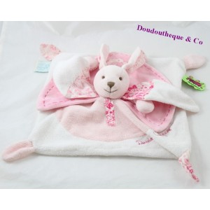 Doudou Flachkaninchen DOUDOU UND COMPAGNIE Tatoo rosa und weiß 26 cm