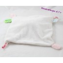 Doudou conejo plano DOUDOU Y COMPAGNIE Tatoo rosa y blanco 26 cm