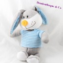 FIZZY rabbit plusb rabbit grey t-shirt blue striped orange nose 30 cm