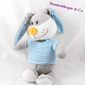 FIZZY conejo plusb conejo gris camiseta azul rayas nariz naranja a rayas 30 cm