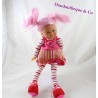 Puppe COROLLE rosa Haar gestreift Kleid 42 cm