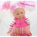Muñeca COROLLE vestido a rayas de pelo rosa 42 cm