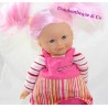 Doll COROLLE capelli rosa abito a righe 42 cm