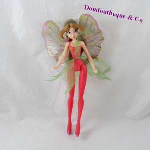 Figurine fée Flora KINDER Winx Club rose ailes plastique 23 cm
