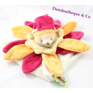 Doudou flat bear DOUDOU AND COMPAGNIE Tatoo orange petals 24 cm
