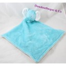 Flacher Elefant doudou CARTER'S blau weißer Diamant 48 cm