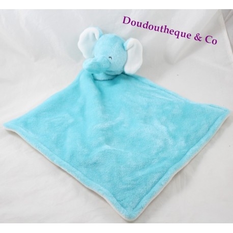 Flacher Elefant doudou CARTER'S blau weißer Diamant 48 cm Flacher Elefant doudou CARTER'S blau weißer Diamant 48 cm