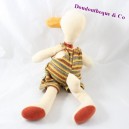 Doudou duck MOULIN ROTY The Big Family striped overalls 36 cm