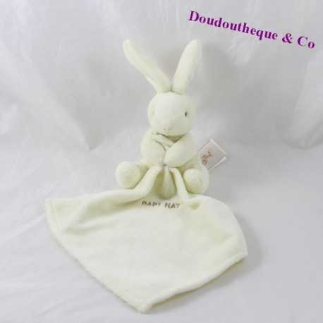 Doudou Rabbit BABY NAT' fazzoletto bianco 16 cm
