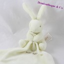 Doudou Lapin BABY NAT' mouchoir blanc 16  cm