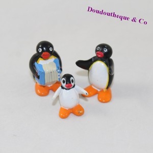 Lot de 3 figurines KINDER Pingu plastique