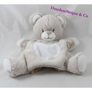 Doudou bear bear TEX BABY grey white beige 24 cm