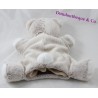 Doudou marionnette ours TEX BABY gris blanc beige 24 cm
