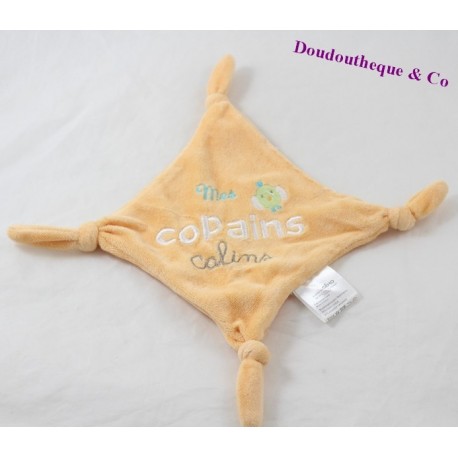 Tener plano Doudou GEMO beige suave de bebé Plaza nudos 16 cm Tener plano Doudou GEMO beige suave de bebé Plaza nudos 16 cm
