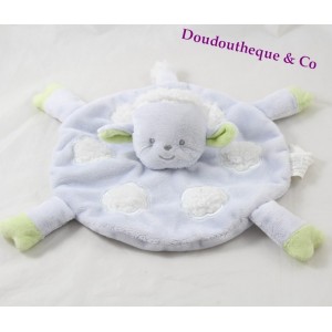 Doudou plat mouton LA HALLE runde weiße Brioche Kimbaloo