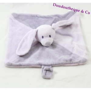 Doudou flat rabbit BABOU mauve tie 24 cm nipple