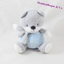 Doudou fox TEX BABY blue grey polka dots scarf 15 cm