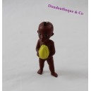 Figura Kirikou Michel Ocelot negro niño con fruta amarilla 8 cm