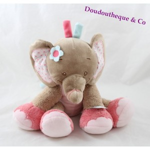 NATTOU Charlotte Elephant Cub - Rosa Blau Rosa Blumen 22 cm