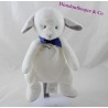 Sheep plusm lap JACADI lamb white blue ribbon 23 cm