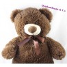 Large teddy bear MAX - SAX brown satin knot 60 cm
