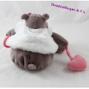 Hippopotamus actividad doudou BABY NAT felpa marrón rosa despertando 20 cm