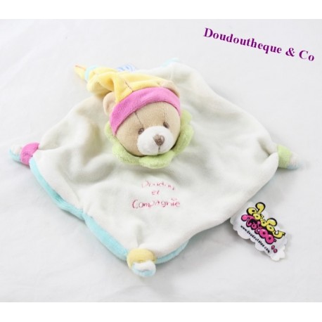 Doudou flach doudou Bär UND COMPAGNIE Tatoo gelb blau 16 cm