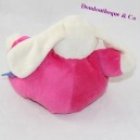 Doudou semi flat rabbit DOUDI pink flower bell 19 cm